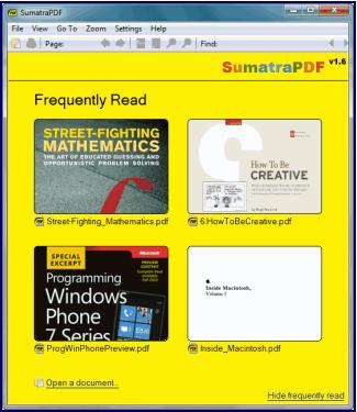 Sumatra PDF    PDF, ePub, MOBI, XPS, DjVu, CHM, CBZ  CBR