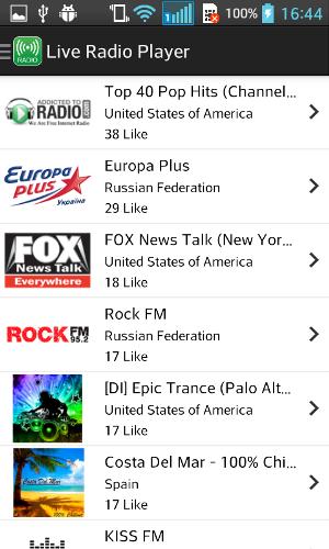 Live Radio Player / Радио станции всего мира 1.4 Android 4.1+