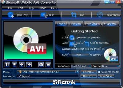 Bigasoft DVD to AVI Converter 1.7.6.4024+Portable (DVD в AVI просто и быстро)