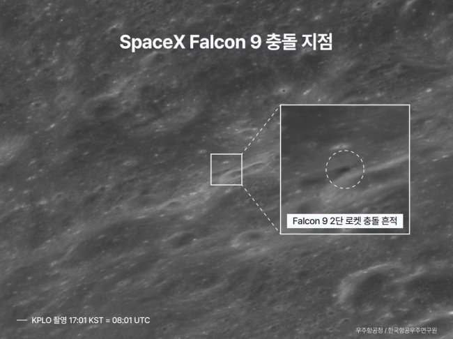 Danuri запечатлел последствия столкновения второй ступени Falcon 9 с Луной - Интернет технологии.