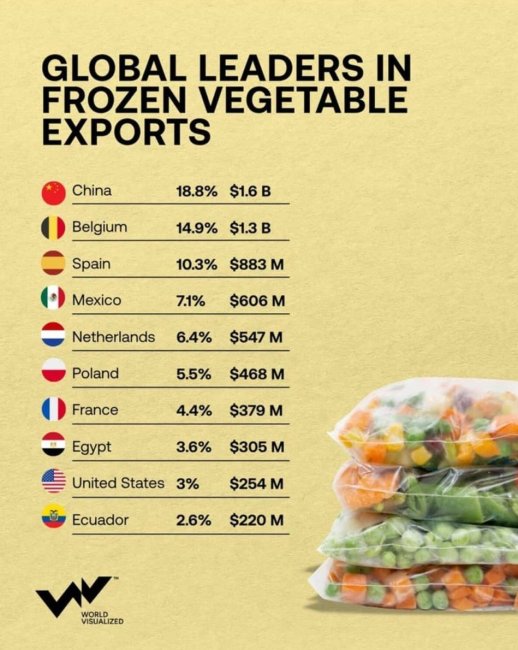 Кто поставляет замороженные овощи на мировой рынок: топ‑10 экспортеров - Интернет технологии.